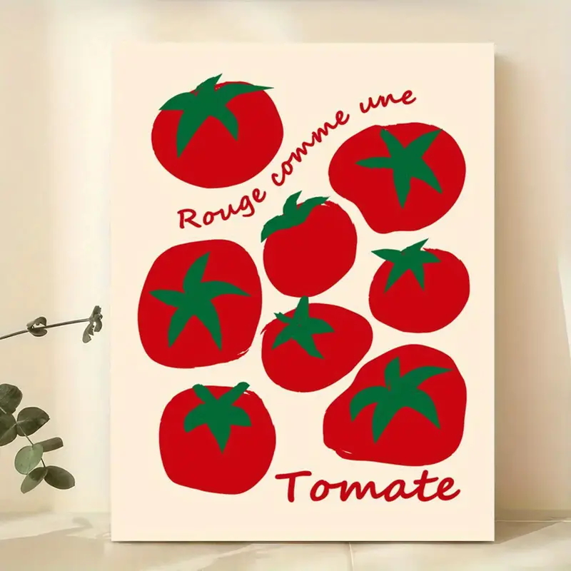 Interior Design Living Room - Moderne Kleurrijke Rode Tomaten Wall Art