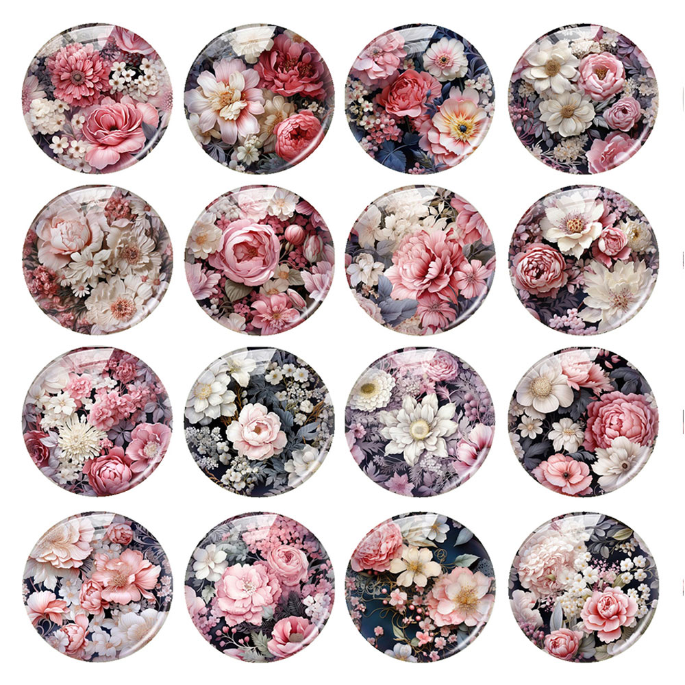 Vase Decor - Willekeurige gemengde ronde/ovale/vierkante roze roos bloem