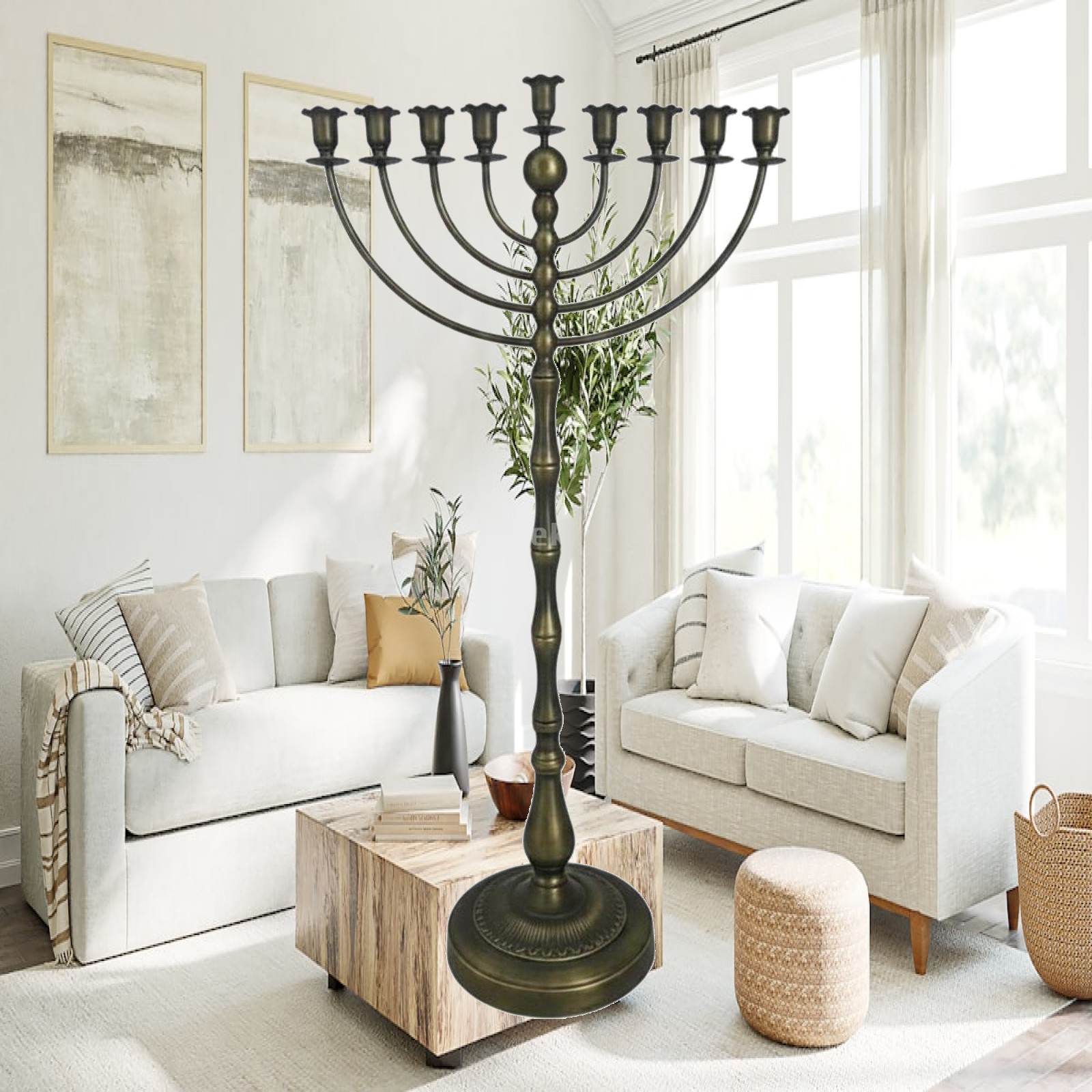 Candle Holder Decor - Hoge bronzen kandelaar, vloerstandaard, kaarsenhouder met