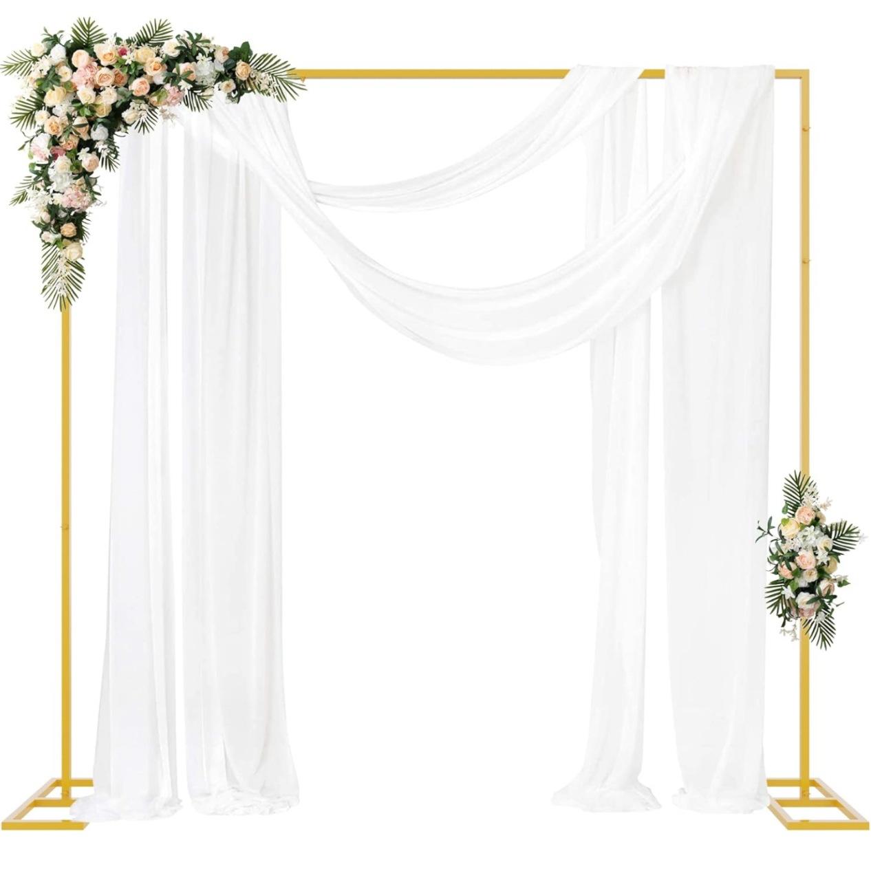 Picture Frame - Goudkleurige metalen vierkante achtergrondstandaard 8.2x8.2FT 2.5x2.5M