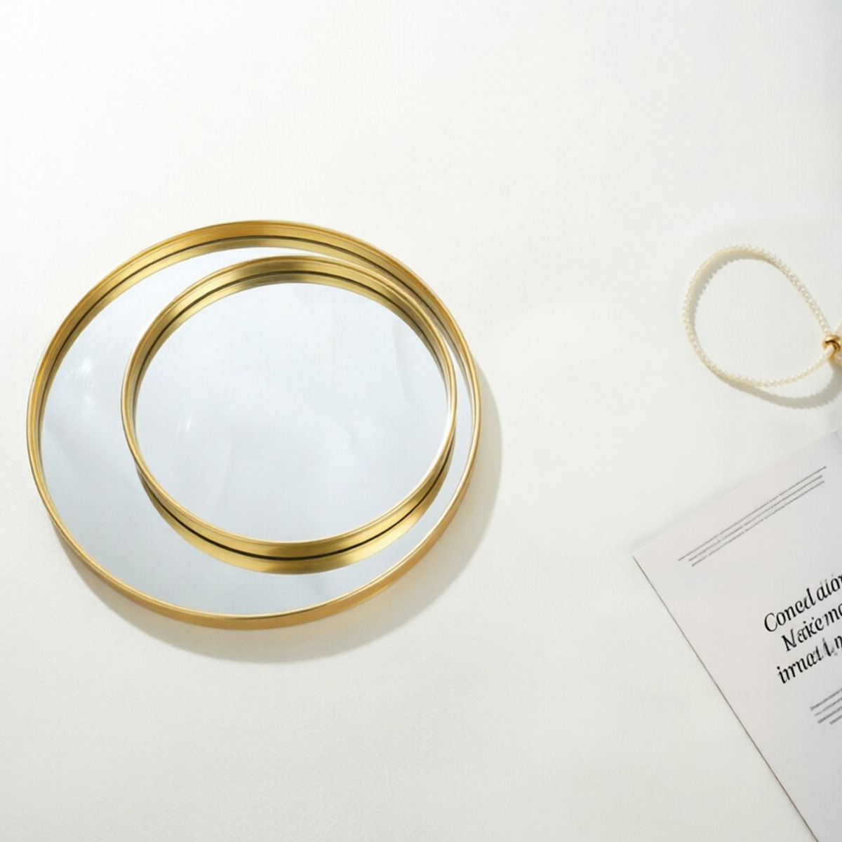 Goudkleurige ronde spiegelbak, - Decorative Mirror recensie en prijs