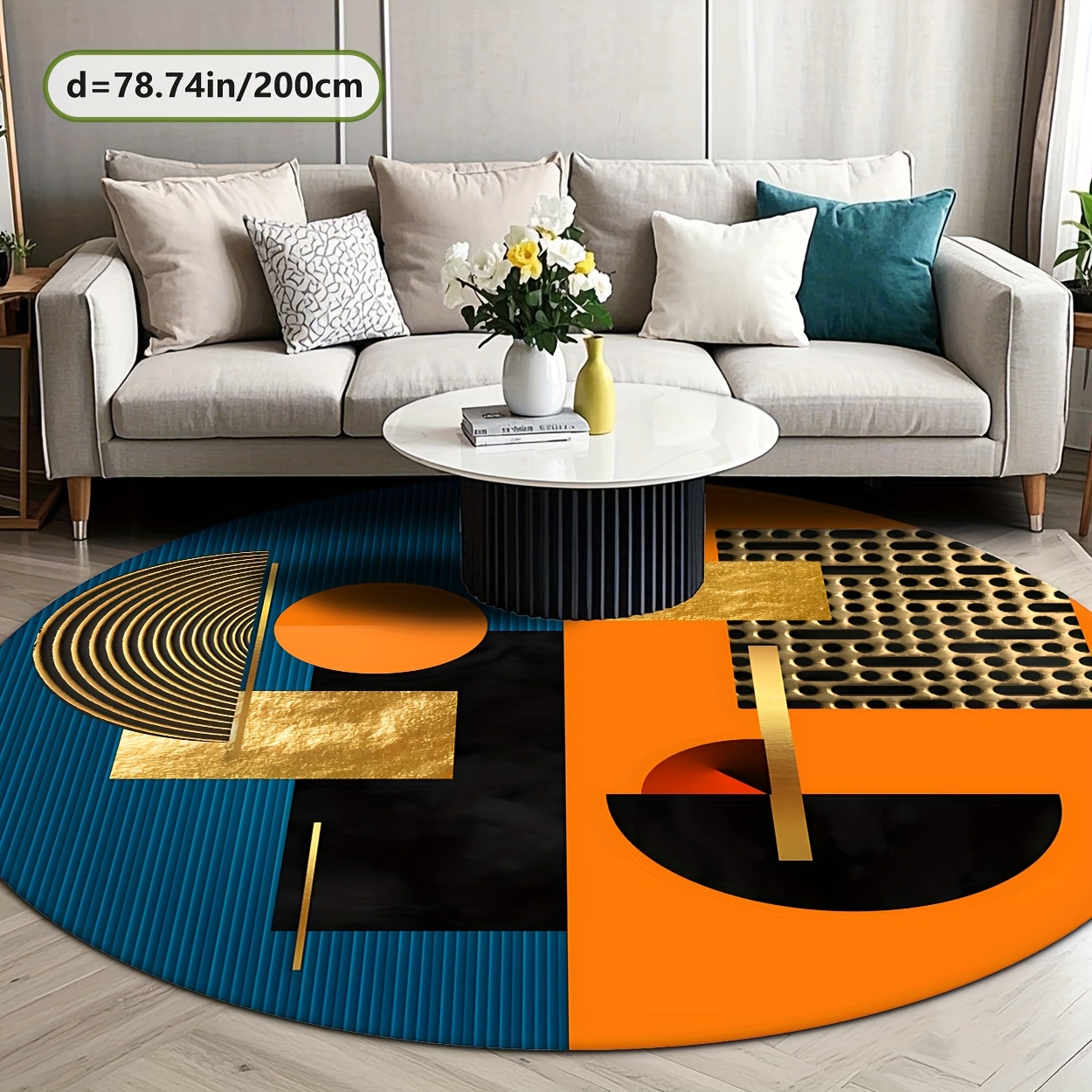 Oranje Blauw Goud Abstract Geo - Interior Design High End recensie en prijs