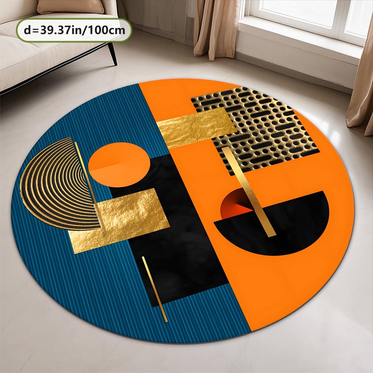 Oranje Blauw Goud Abstract Geo - Interior Design High End recensie en prijs