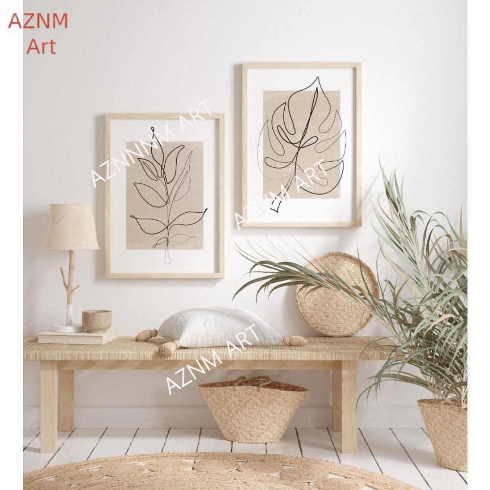 1/2 stuks botanische lijnkunst - Abstract Canvas Set recensie en prijs