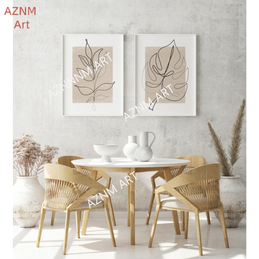 1/2 stuks botanische lijnkunst - Abstract Canvas Set recensie en prijs