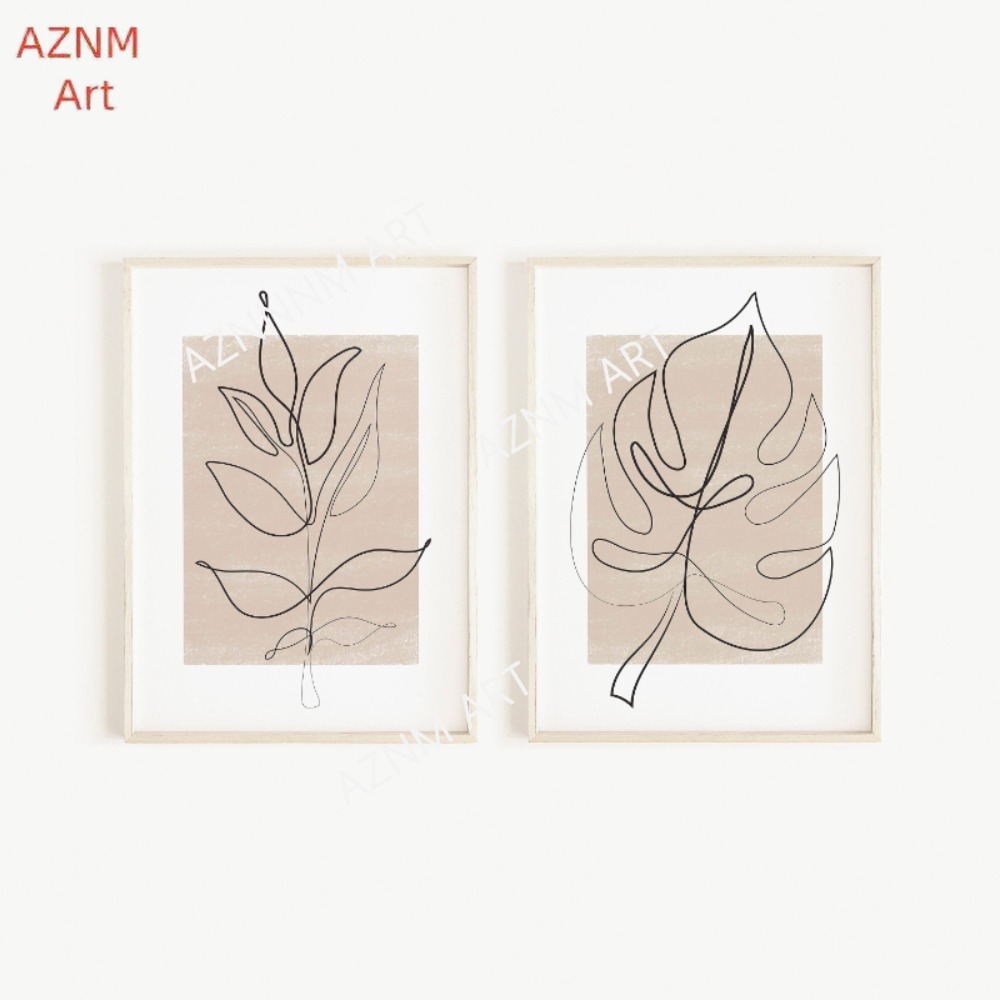 1/2 stuks botanische lijnkunst - Abstract Canvas Set recensie en prijs